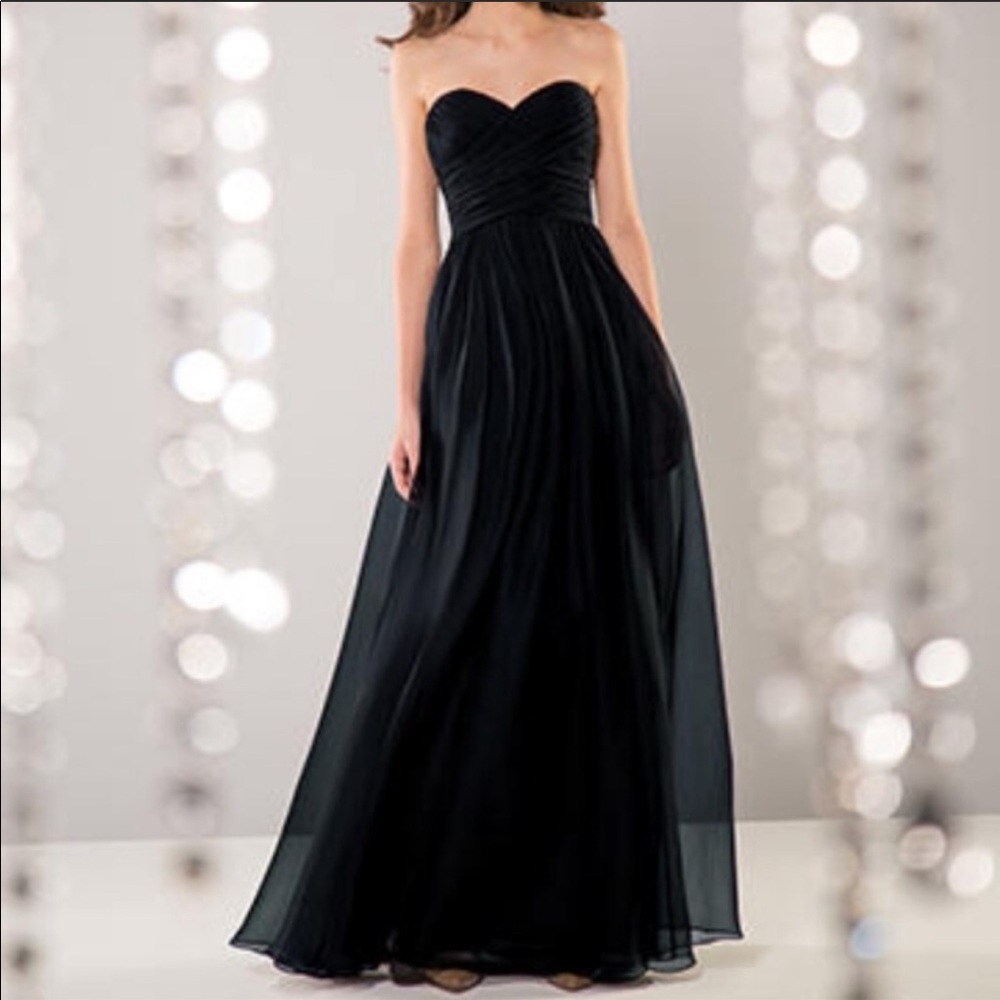 B2 Jasmine Strapless Bridesmaid Evening Gown Black Small